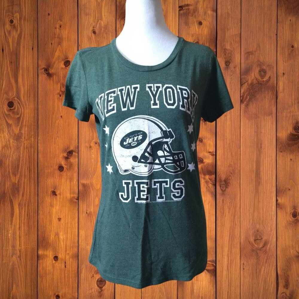 NFL WOMEN'S MEDIUM NEW YORK JETS FOOTBALL GREEN SHORT SLEEVE T-SHIRT PULLOVER